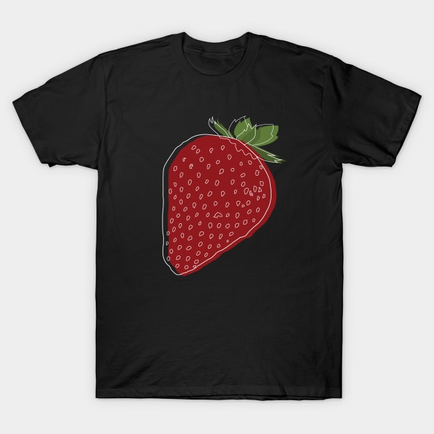 Sketch Overlay: Red Strawberry Edition T-Shirt by Crafting Yellow